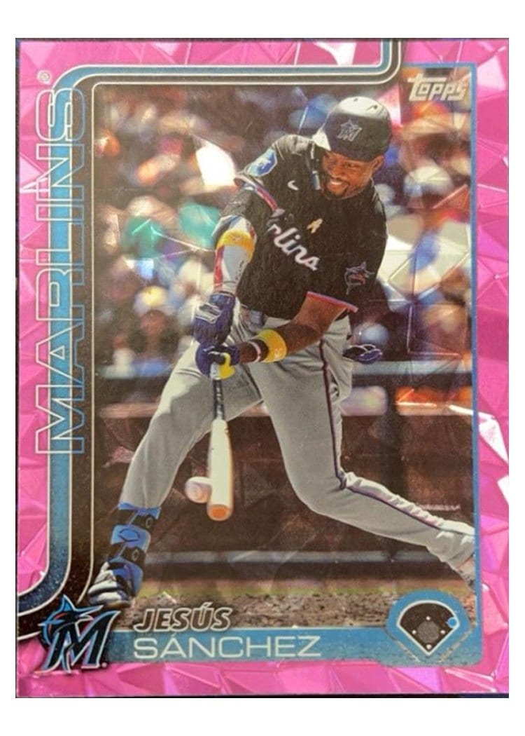2025 Topps Base Set Jesús Sánchez Pink Diamante Foil #157 card