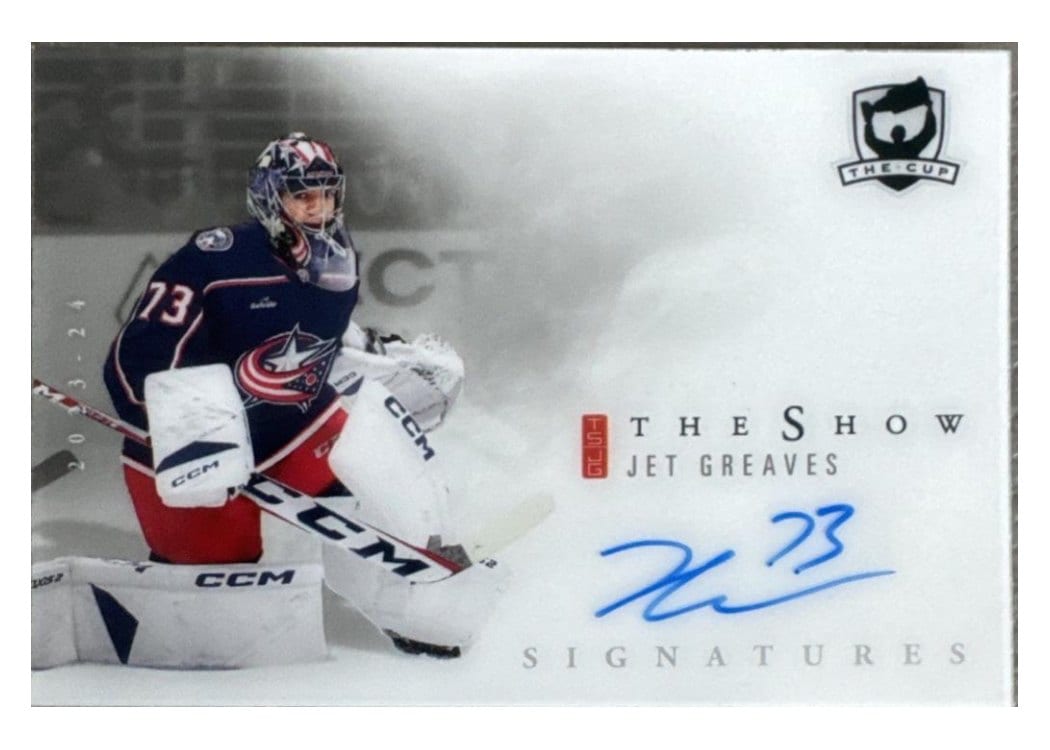 2023-24 Upper Deck The Cup The Show White - Rookies Jet Greaves #SW-JG card