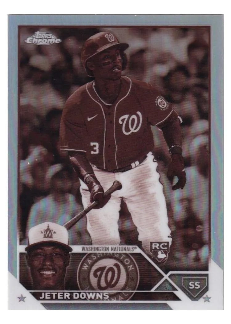 2023 Topps Chrome Base Set Jeter Downs Sepia #56 card