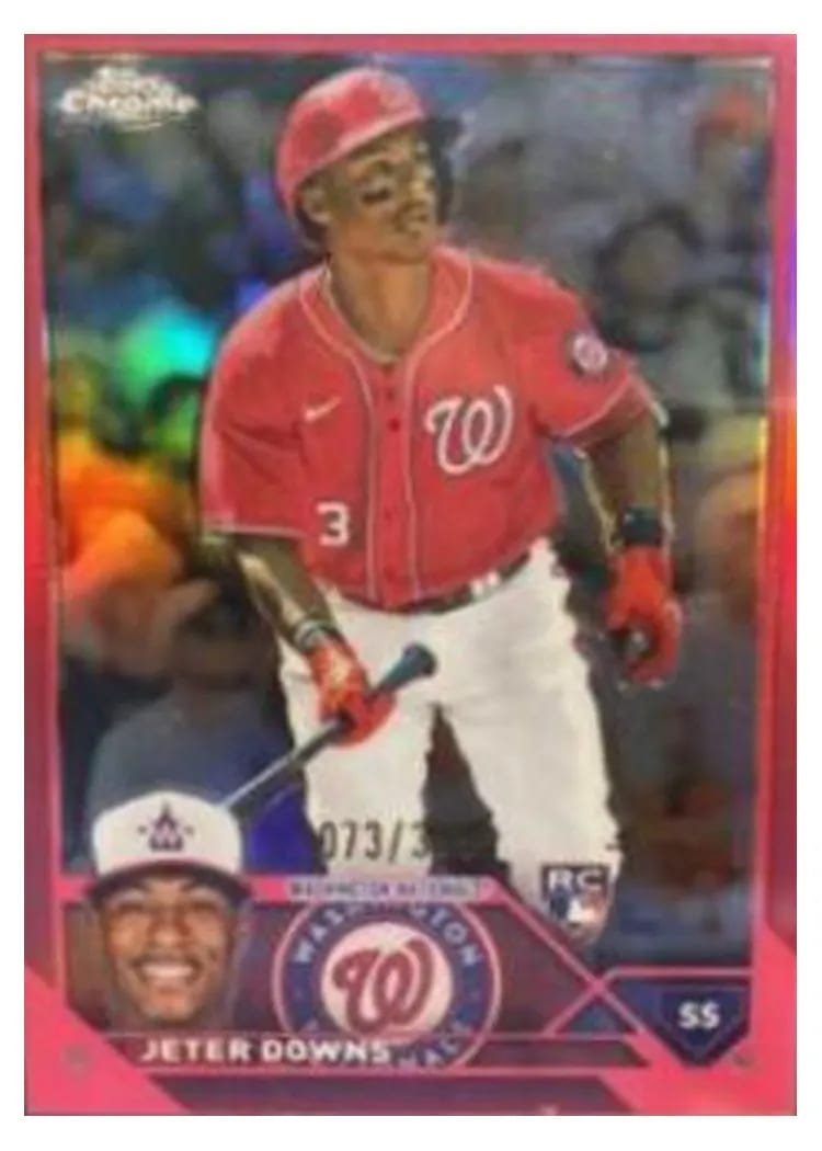 2023 Topps Chrome Base Set Jeter Downs Magenta #56 card