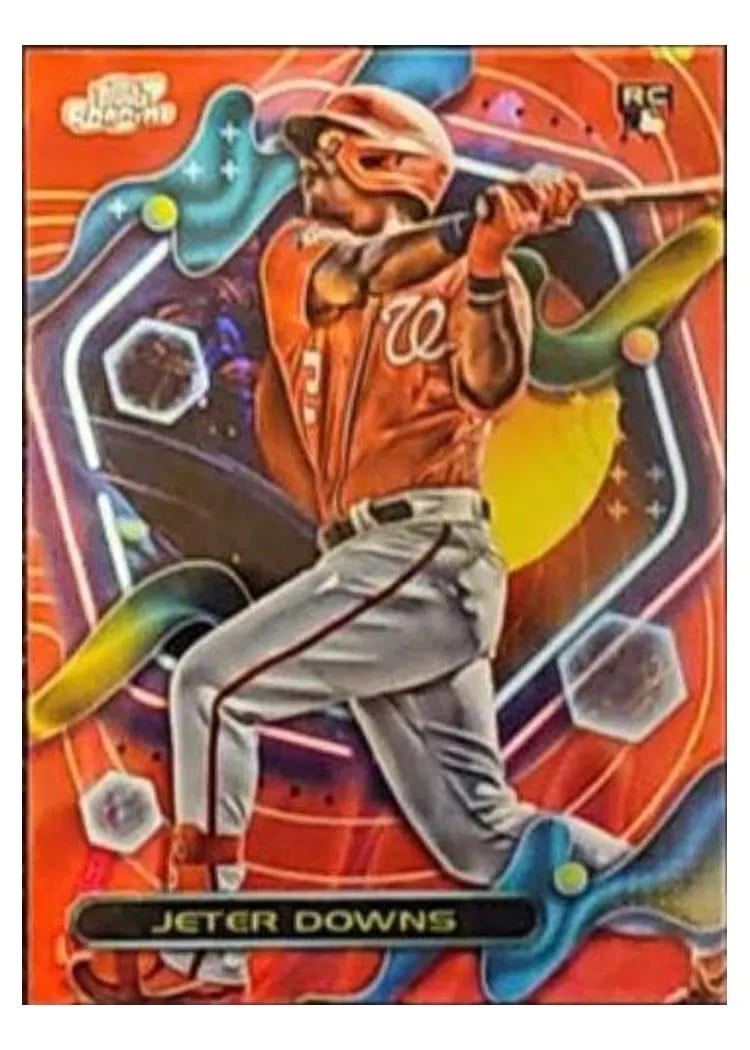 2023 Topps Chrome Base Set Jeter Downs Red #56 card