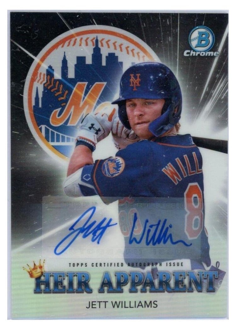 2022 Bowman Draft Heir Apparent Autographs Jett Williams #HA-12 card