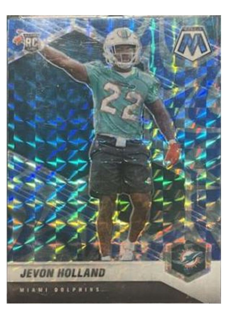 2021 Panini Mosaic Base Set Jevon Holland Blue Fluorescent #382 card