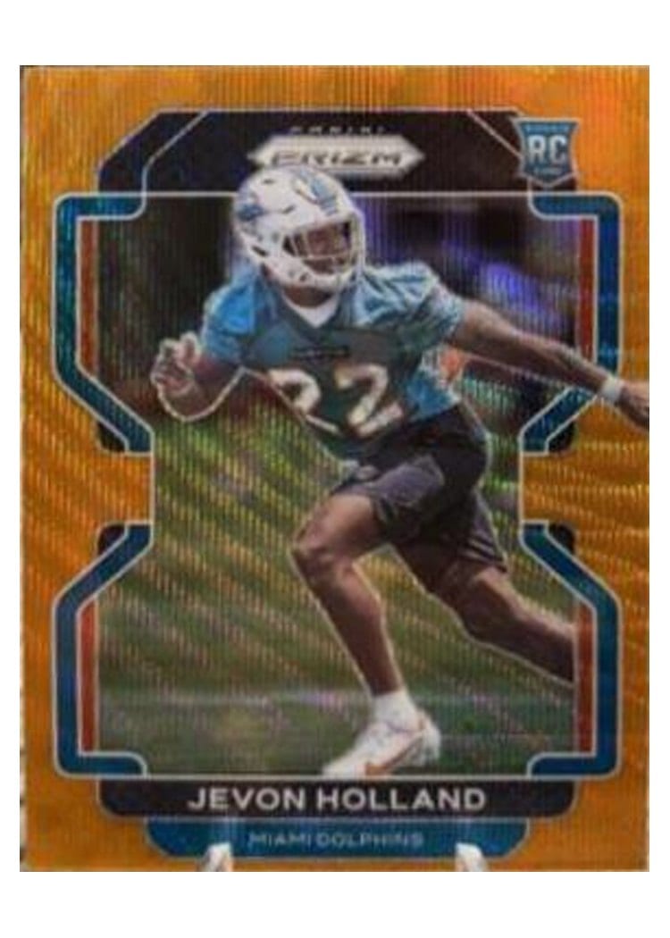 2021 Panini Prizm Base Set Jevon Holland Orange Wave Prizm #392 card