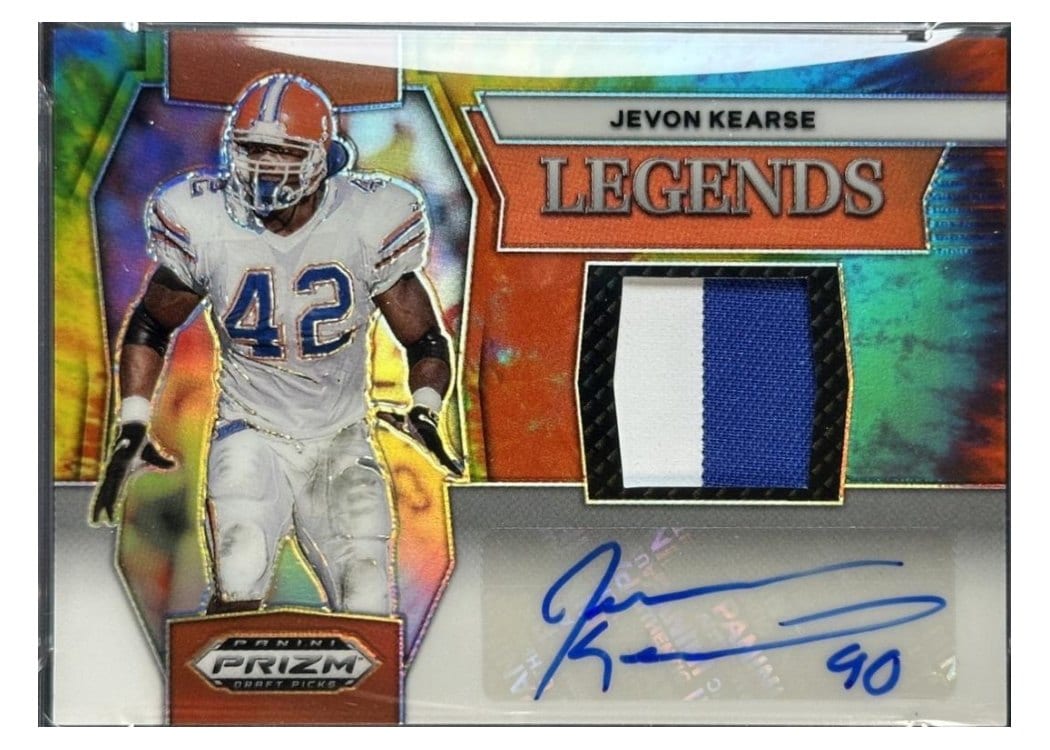 2024 Panini Prizm Draft Picks Legends Patch Autographs Jevon Kearse #36 card