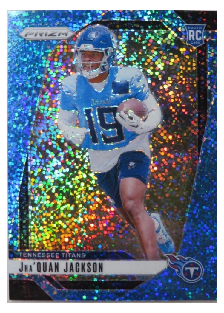 2024 Panini Prizm Base Set Jha'Quan Jackson Blue Sparkle #352 card