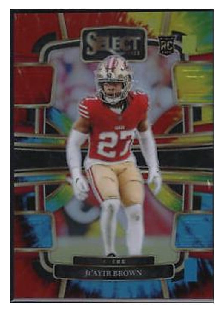 2023 Panini Select Base Set Ji'Ayir Brown Tie-Dye Prizm Die-Cut #91 card