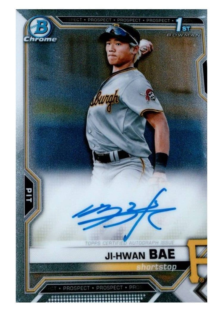 2021 Bowman Chrome Prospect Autographs Ji-Hwan Bae #CPA-JB card