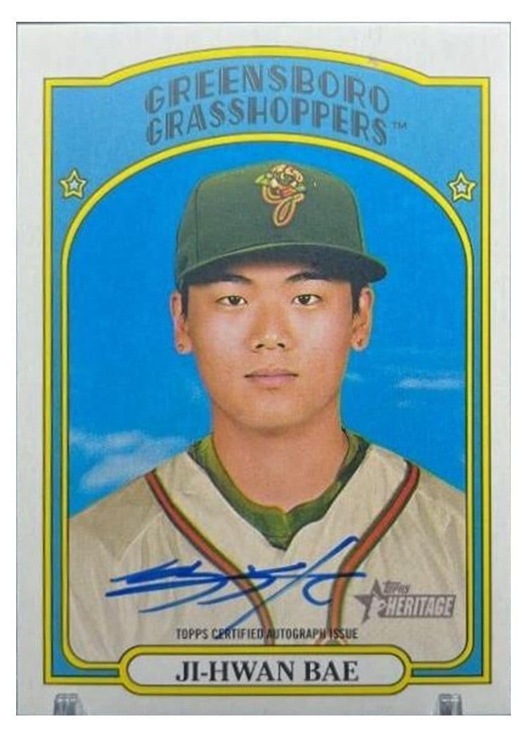 2021 Topps Heritage Minor League Real One Autographs Ji-Hwan Bae #ROA-JB card