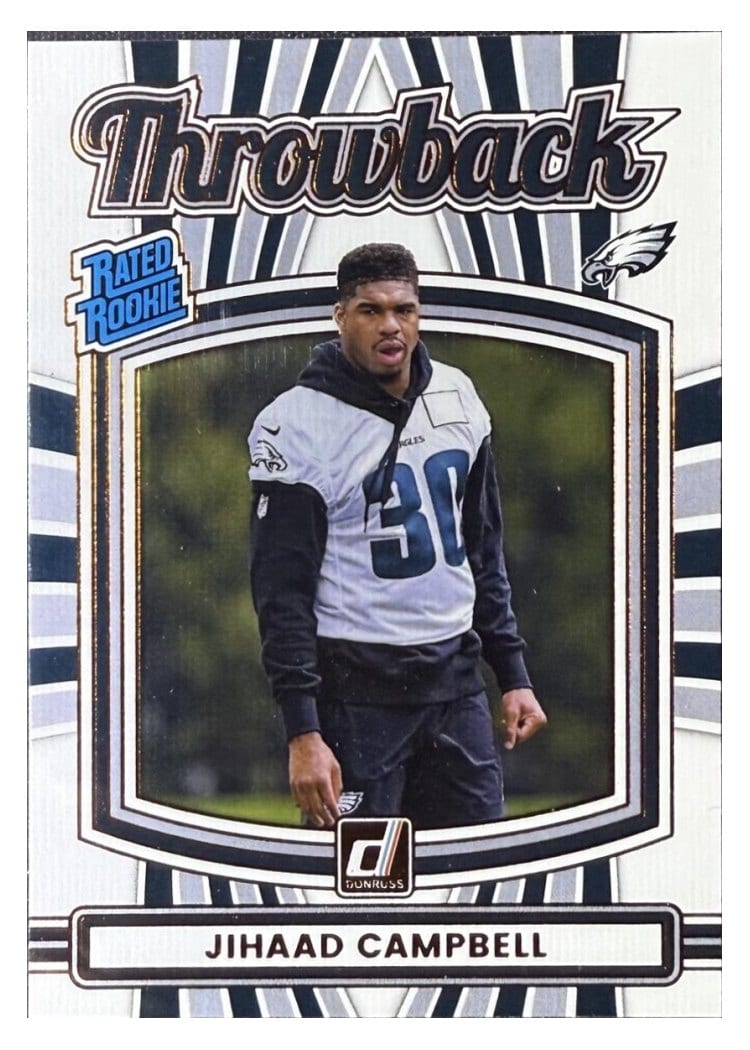 2025 Donruss Rated Rookie Throwback Jihaad Campbell #1 card