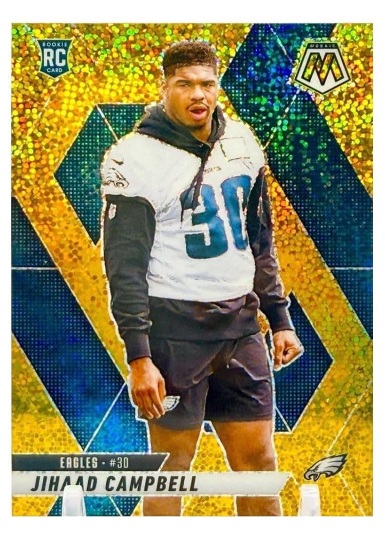2025 Panini Mosaic Base Set Jihaad Campbell Gold Sparkle #341 card
