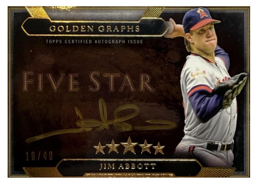 2020 Topps Five Star Golden Graphs Jim Abbott #GG-JAB card