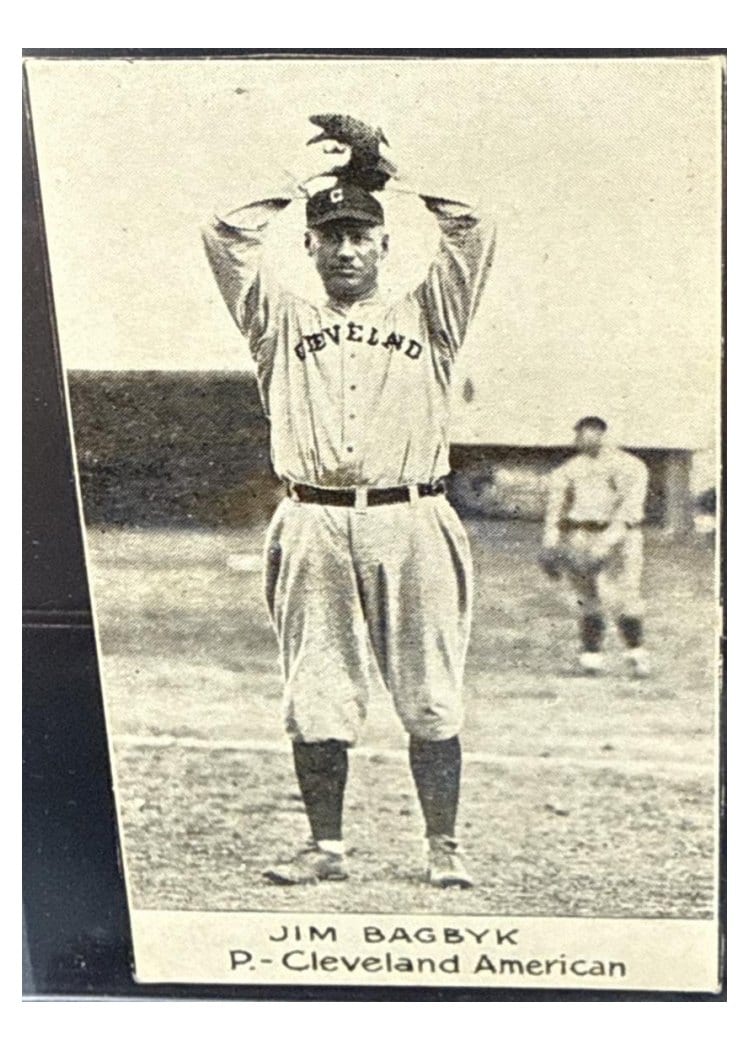 1921 E220 National Caramel Jim Bagbyk card