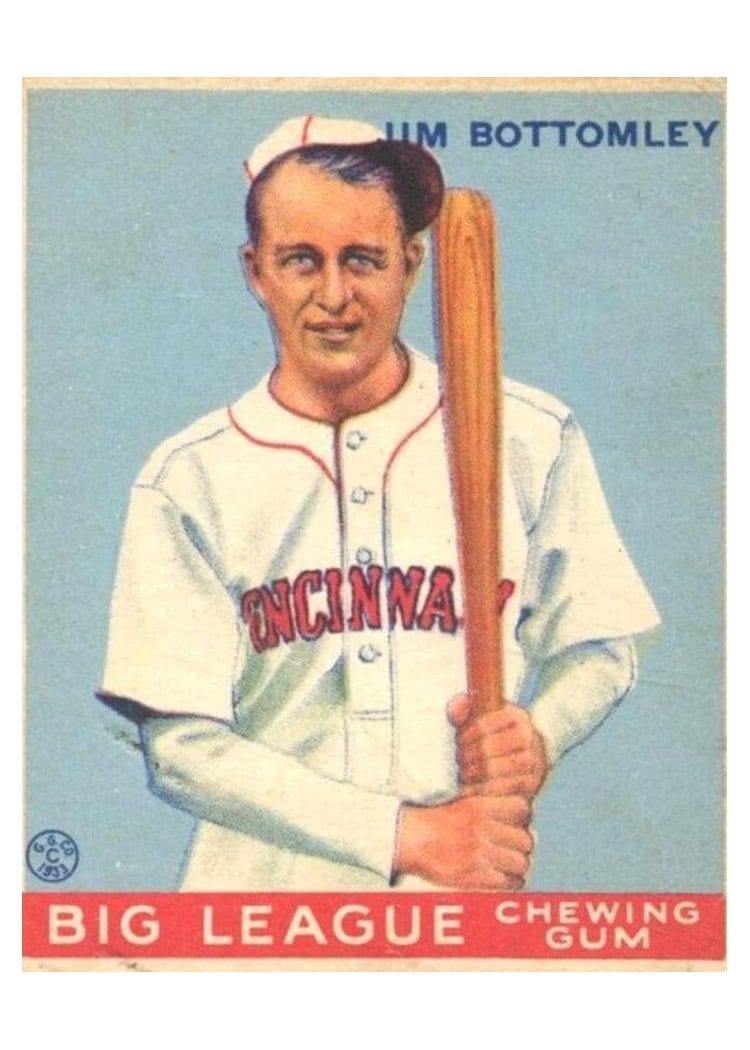 1933 Goudey Jim Bottomley #44 card