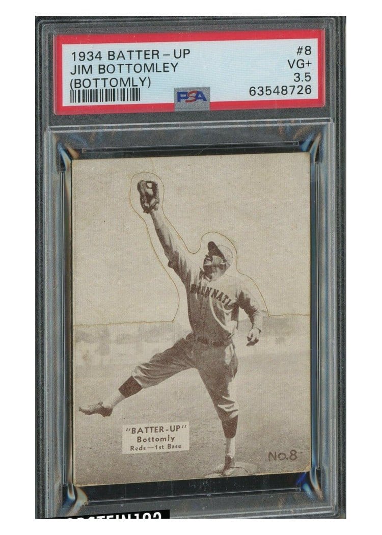 1934 Batter Up Jim Bottomley #8 card