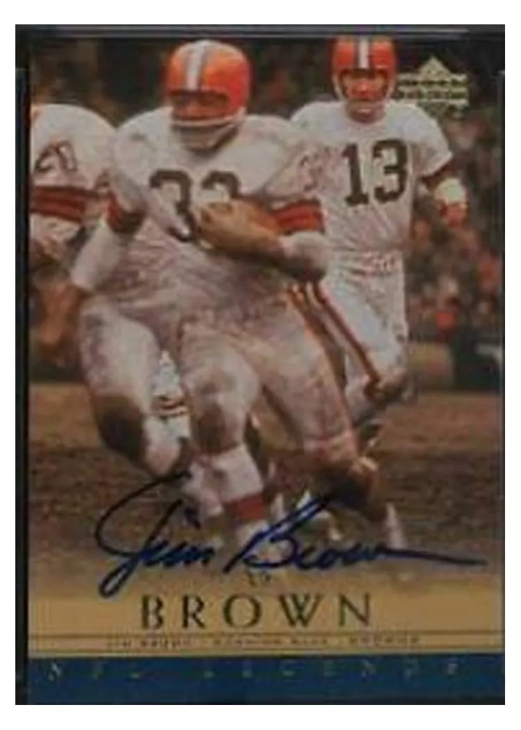 2000 Upper Deck Legends Autographs Jim Brown card