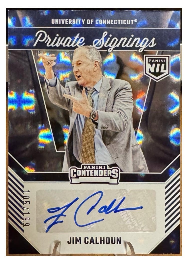 2024 Panini UConn Contenders Private Signings Jim Calhoun #JC card