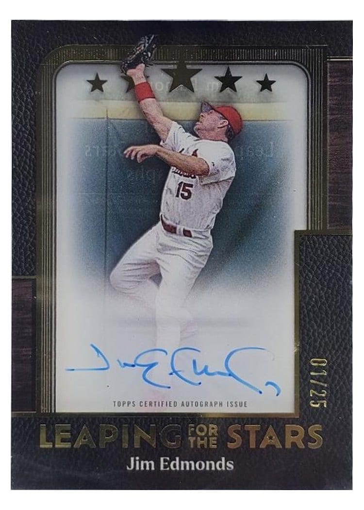 2025 Topps Five Star Leaping for the Stars Autographs Jim Edmonds #LS-JE card