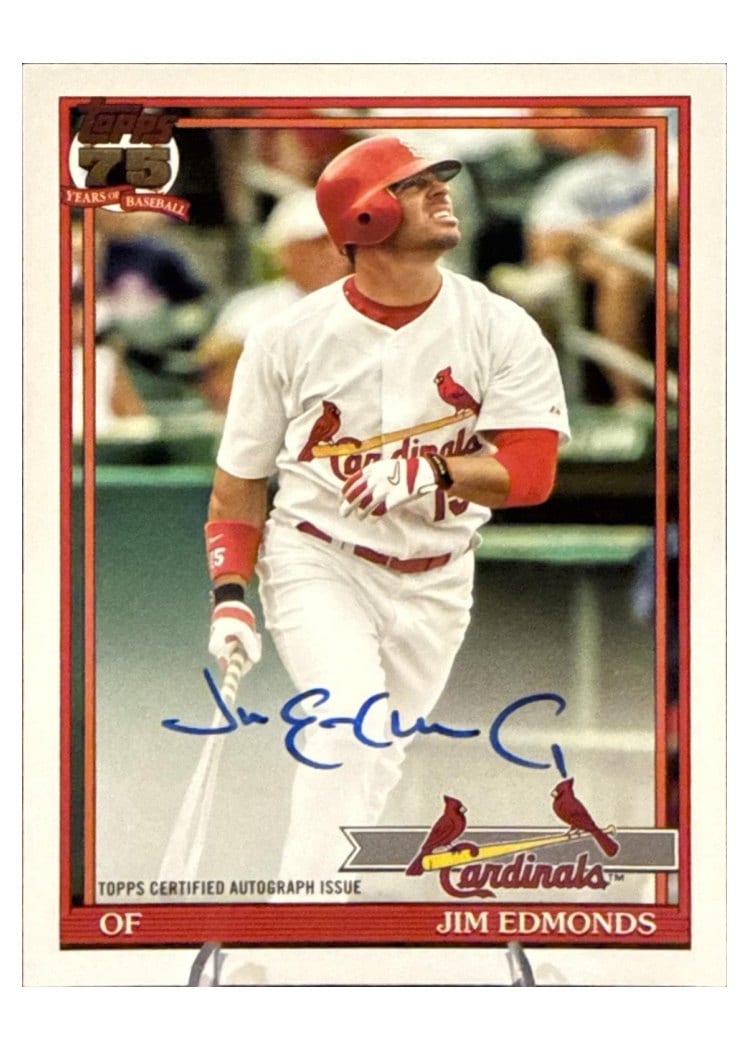 2026 Topps 1991 Topps Autographs Jim Edmonds #91A-JE card