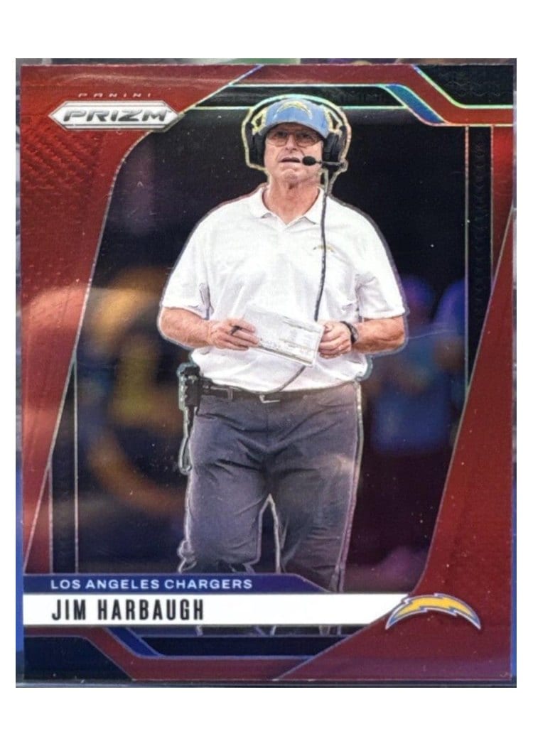 2024 Panini Prizm Base Set Jim Harbaugh Red #163 card