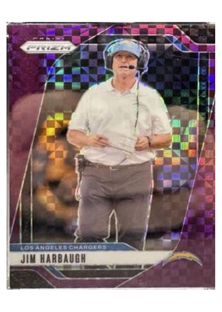 2024 Panini Prizm Base Set Jim Harbaugh Purple Power #163 card