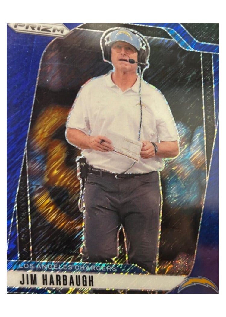 2024 Panini Prizm Base Set Jim Harbaugh Blue Shimmer #163