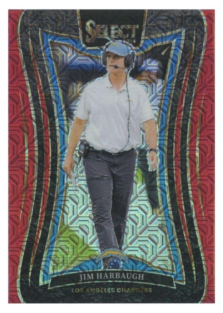 2024 Panini Select Base Set Jim Harbaugh Red Prizm #375 card