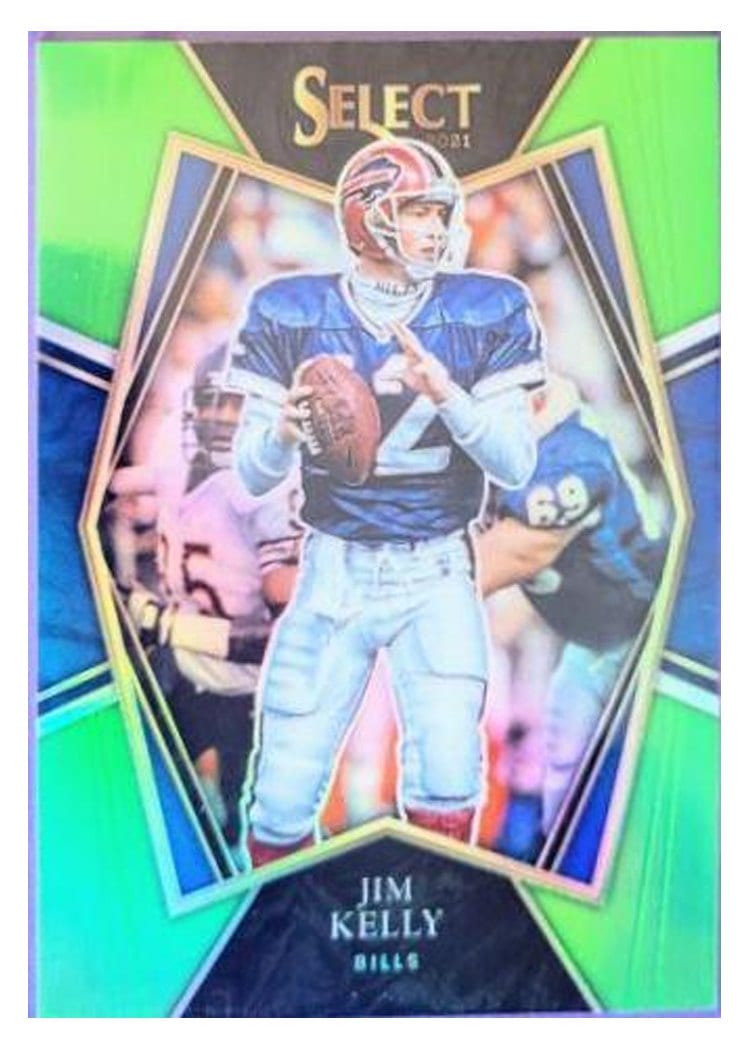 2021 Panini Select Base Set Jim Kelly Neon Green #141 card
