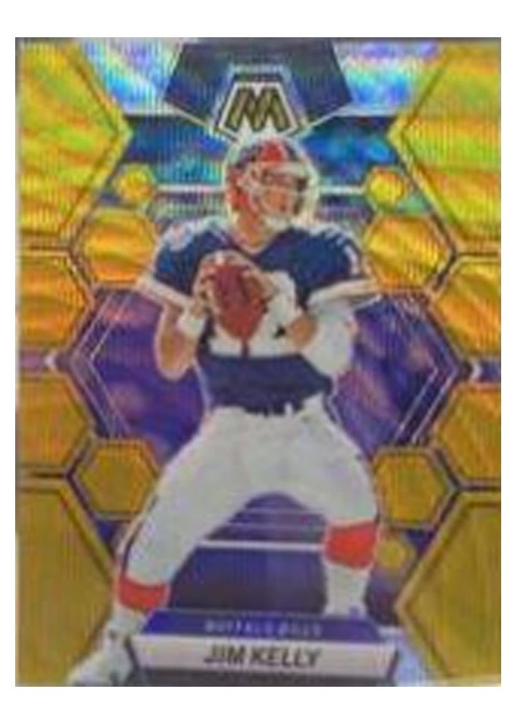 2023 Panini Mosaic Base Set Jim Kelly Gold Wave #26 card