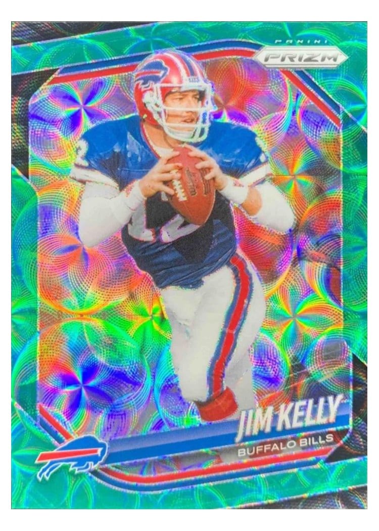 2025 Panini Prizm Base Set Jim Kelly Green Scope #72 card