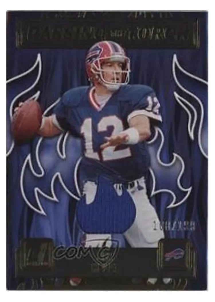 2023 Donruss Passing the Torch Jersey Relics Jim Kelly / Josh Allen #PTT-14 card