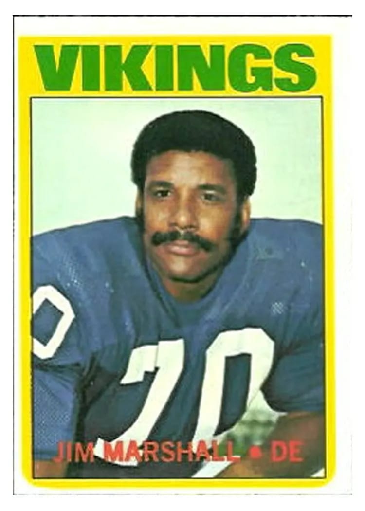 1972 Topps Jim Marshall #336 card