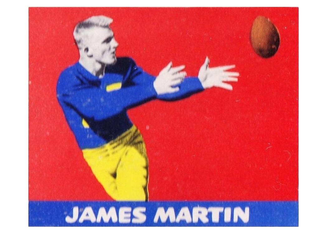 1948 Leaf Jim Martin Red Background, Bright Yellow Pants #24 card