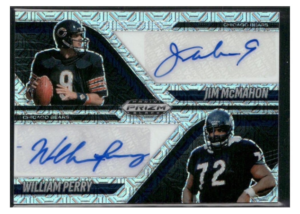 2025 Panini Prizm Black Dual Autographs Jim McMahon/William Perry #3 card