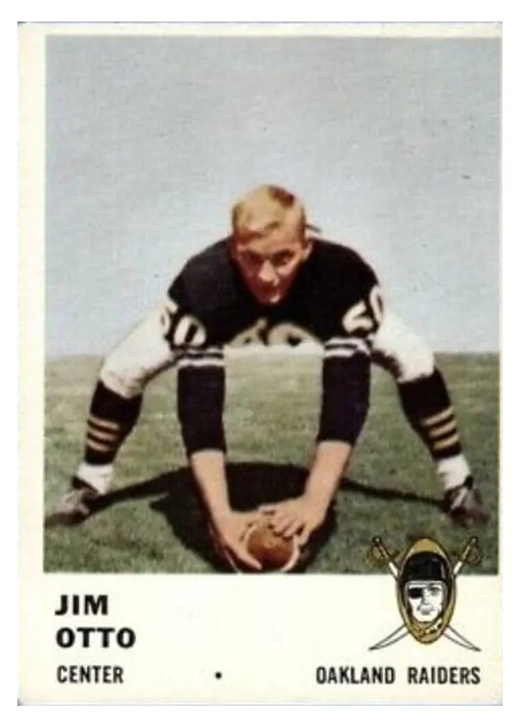 1961 Fleer Jim Otto #197 card