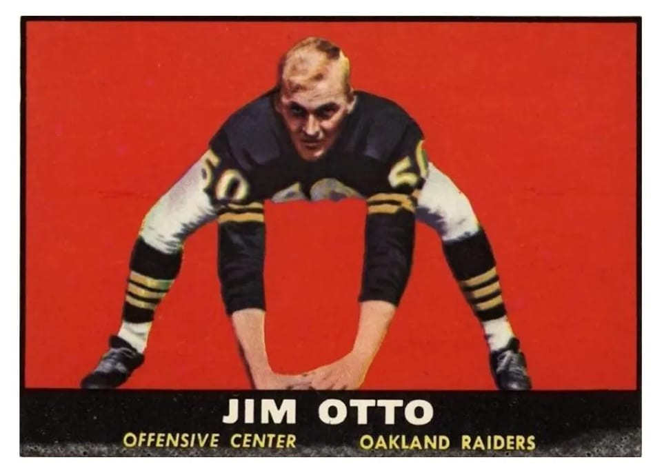 1961 Topps Jim Otto #182 card