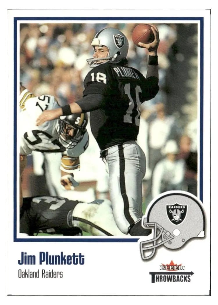 2002 Fleer Throwbacks Jim Plunkett #15 card