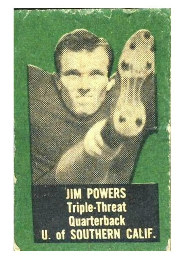 1950 Topps Felt Backs Jim Powers card