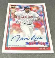 2026 Topps 1991 Topps Autographs Jim Rice #91A-JRI card