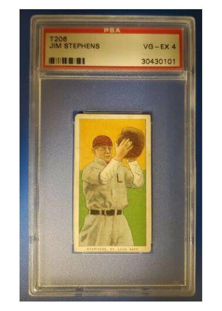 1909 T206 Sovereign 350 Jim Stephens card
