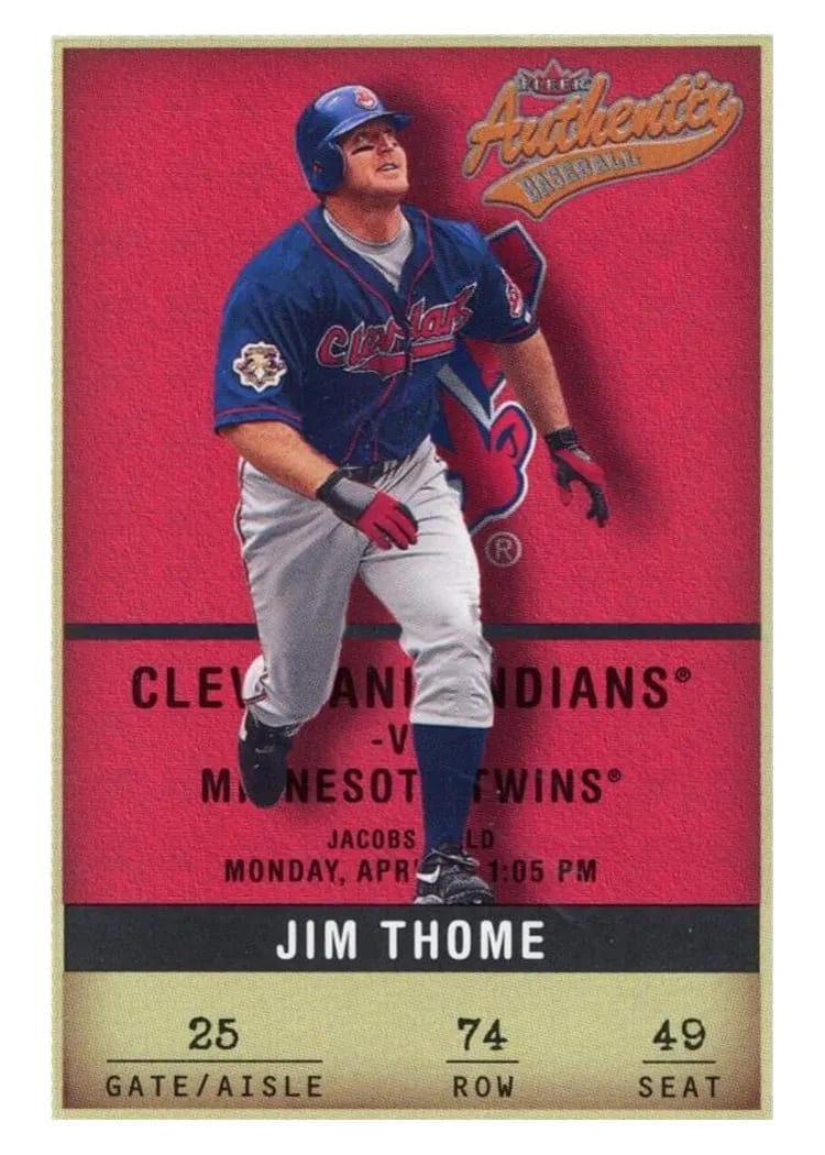 2002 Fleer Authentix Jim Thome #74 card