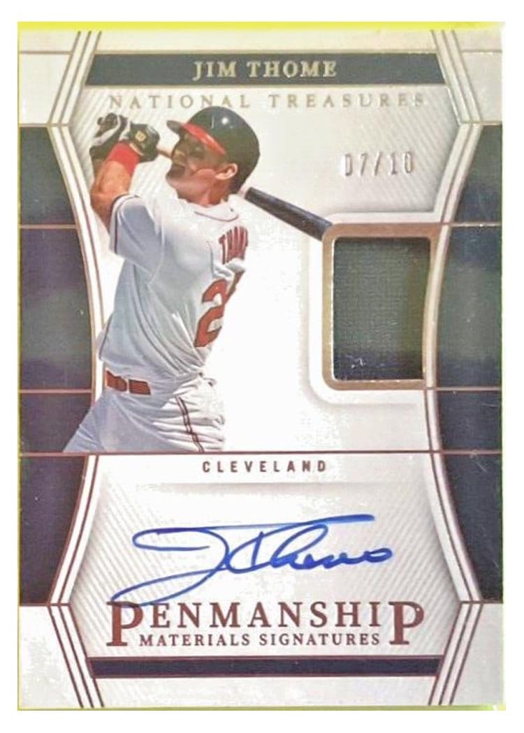 2023 Panini National Treasures Penmanship Materials Signatures Jim Thome #4 card