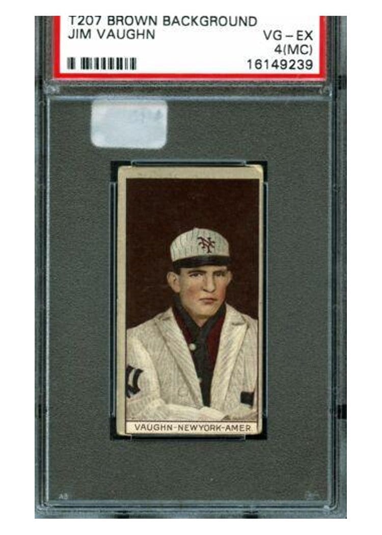 1912 T207 Brown Background Jim Vaughn card