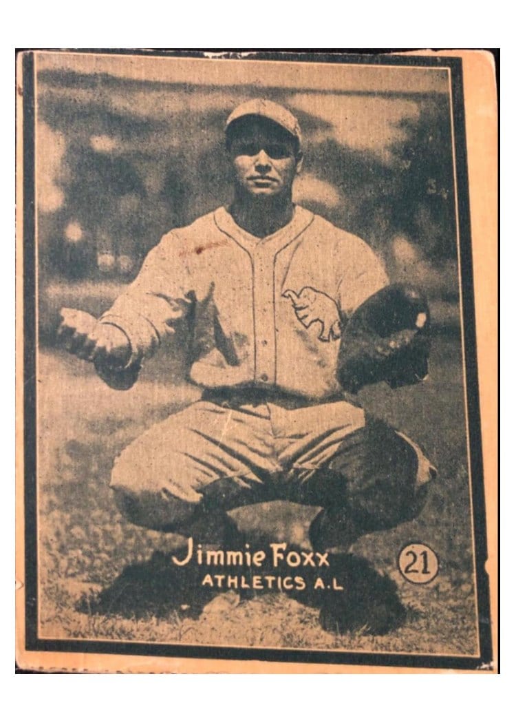 1931 W517 Jimmie Foxx Hand Cut #21 card
