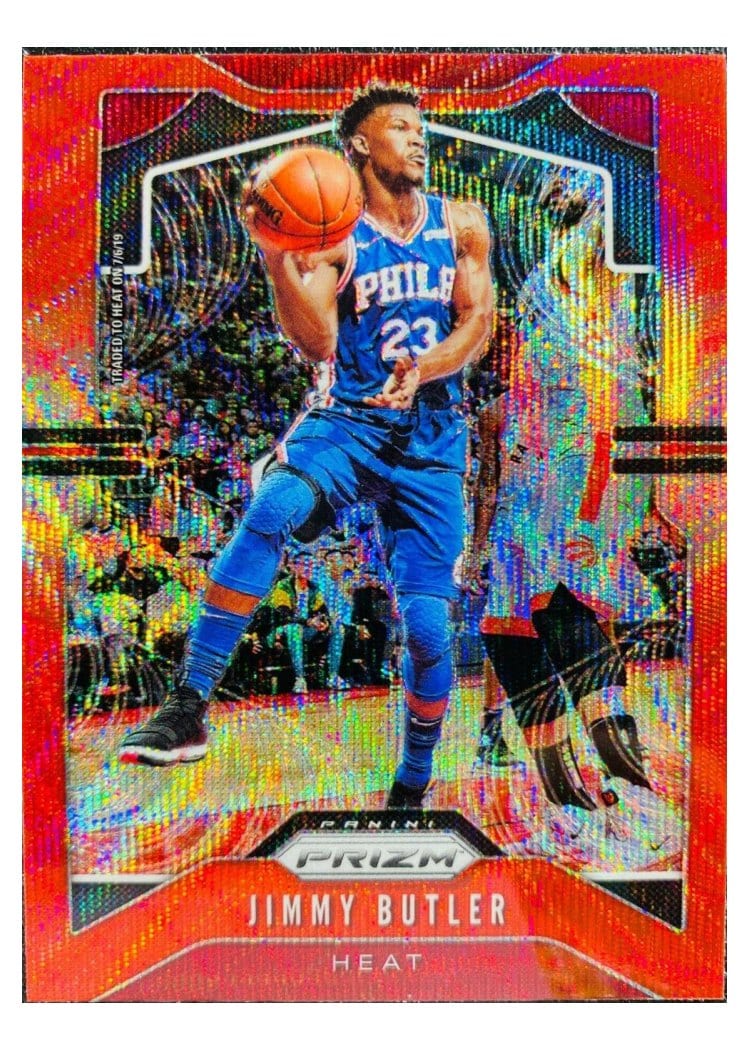 2019-20 Panini Prizm Base Set Jimmy Butler Ruby Wave Prizm #246 card