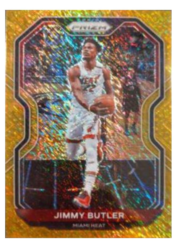 2020-21 Panini Prizm Base Set Jimmy Butler Gold Shimmer Prizm #137 card