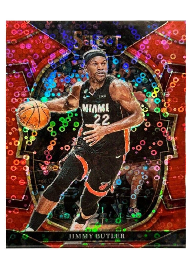 2022-23 Panini Select Base Set Jimmy Butler Red Disco Prizm #208 card