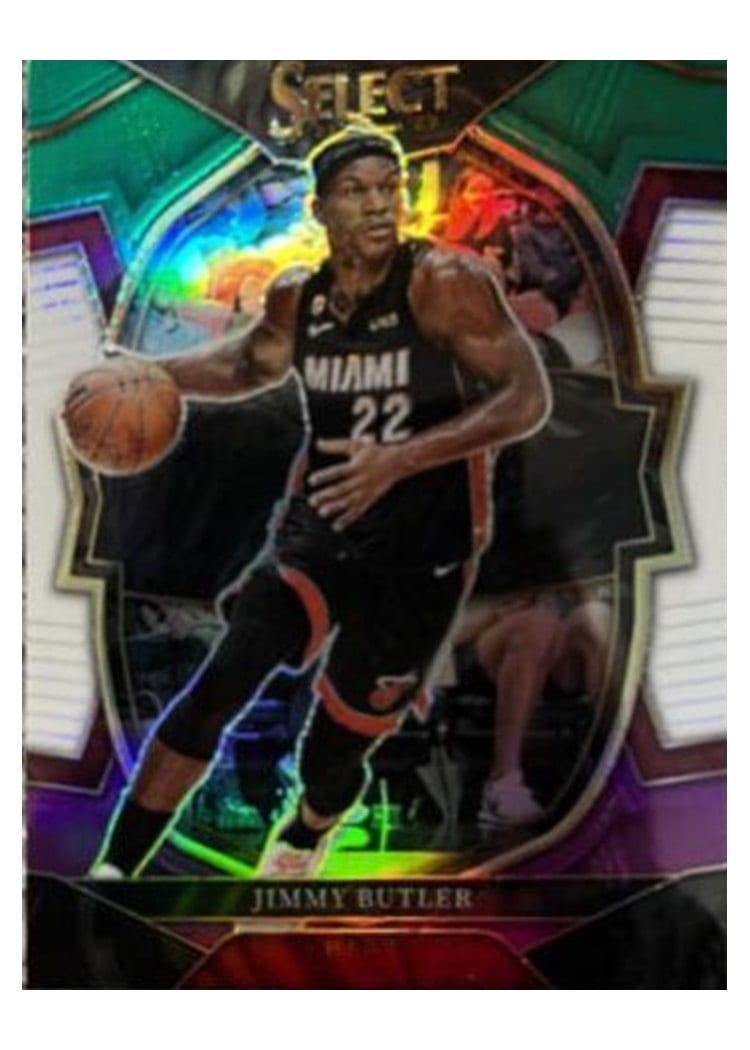 2022-23 Panini Select Base Set Jimmy Butler Green White Purple Prizm #8 card