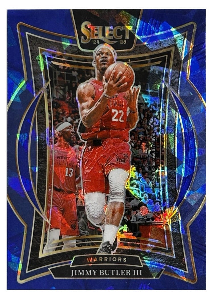 2024-25 Panini Select Base Set Jimmy Butler III Blue Cracked Ice Prizm #34 card