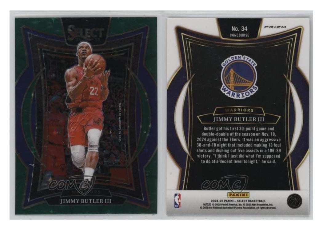 2024-25 Panini Select Base Set Jimmy Butler III Green Stars Prizm #34 card